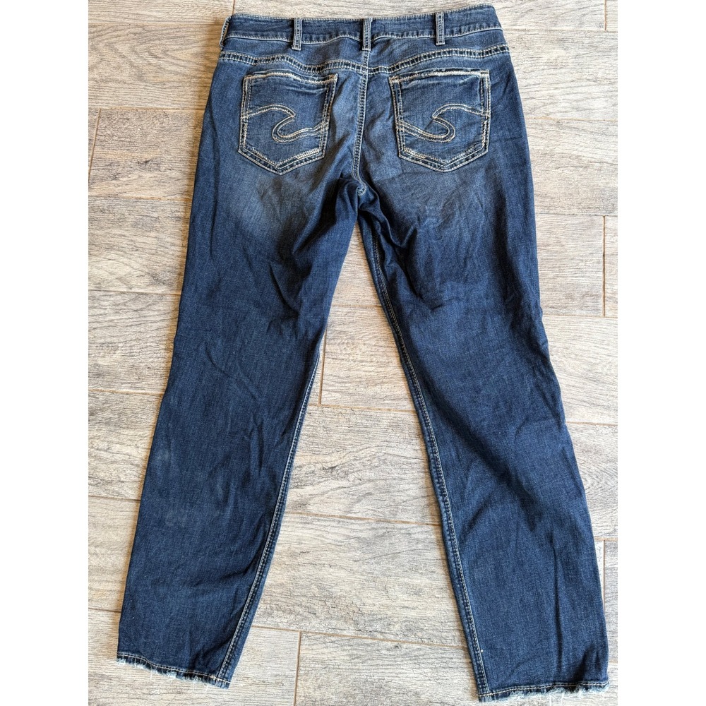 Silver Jeans Straight Leg 34x29 Boyfriend 34 x 29 Raw Hem Womens Boho Hippie